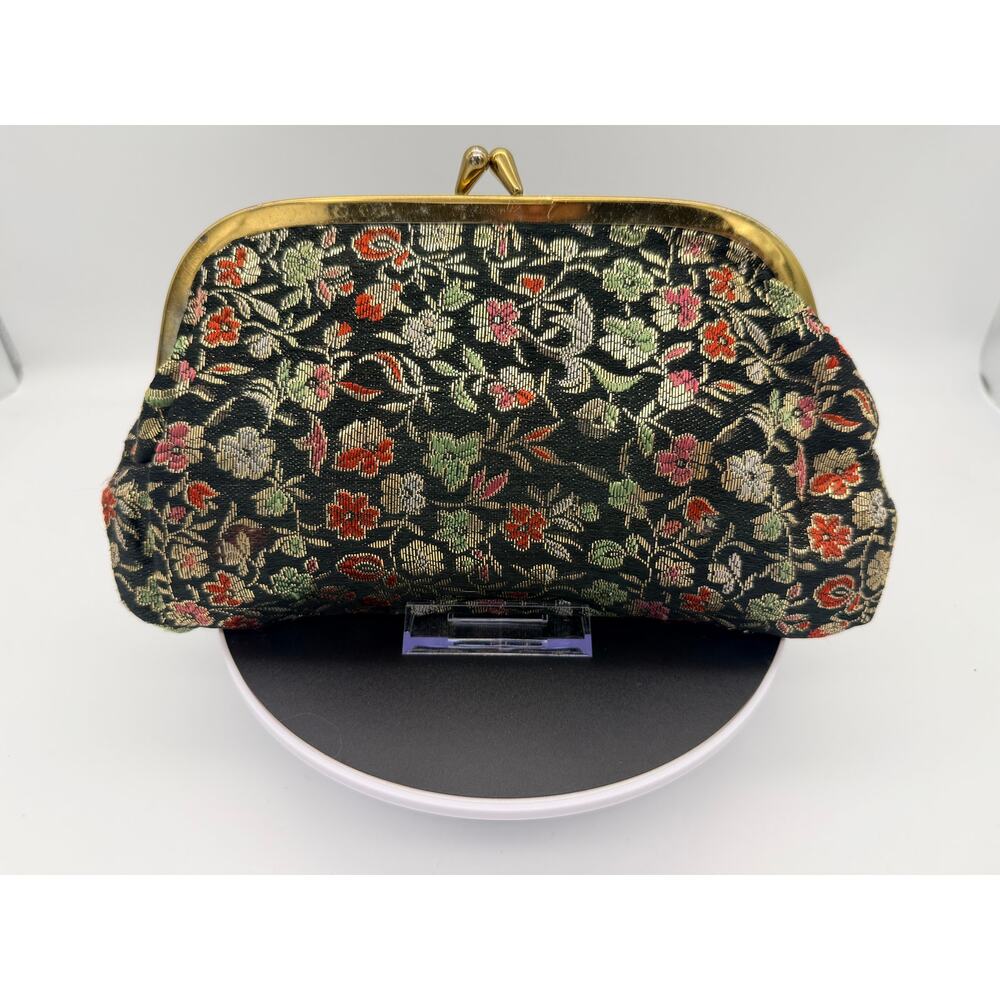Vintage 1960s Floral Tapestry Handbag - Mid-Century Carpet Bag
